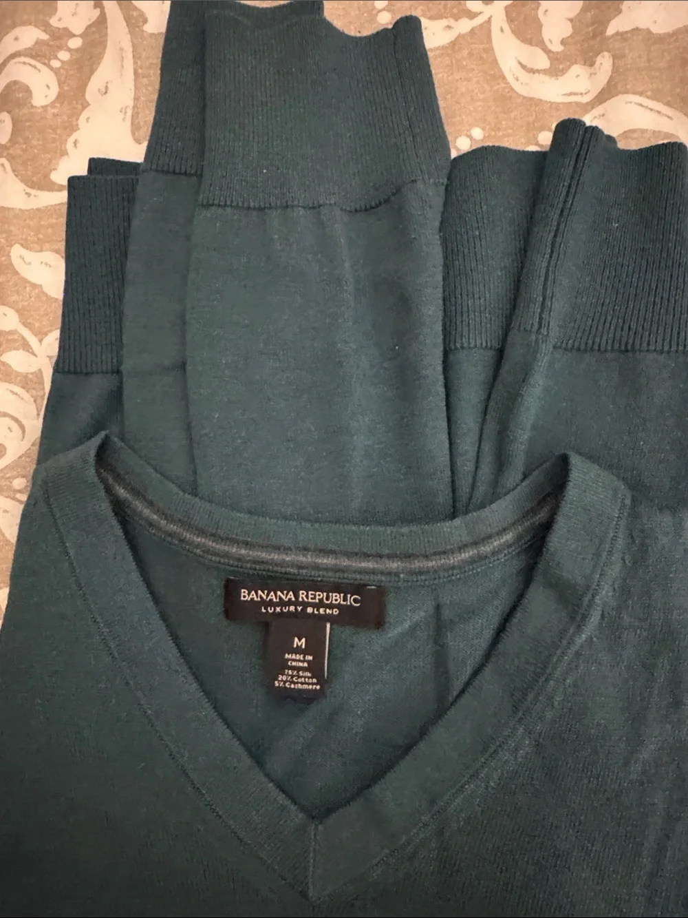 Banana Republic Teal V-Neck Knit Top